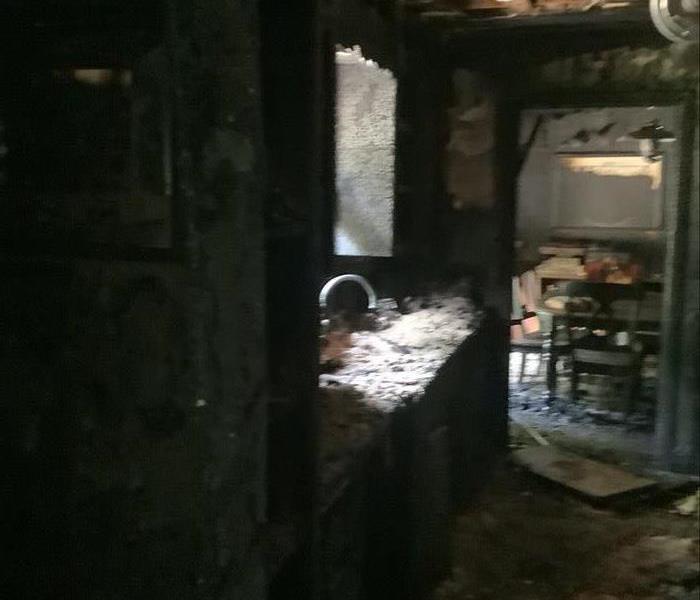 kitchen affected by fire