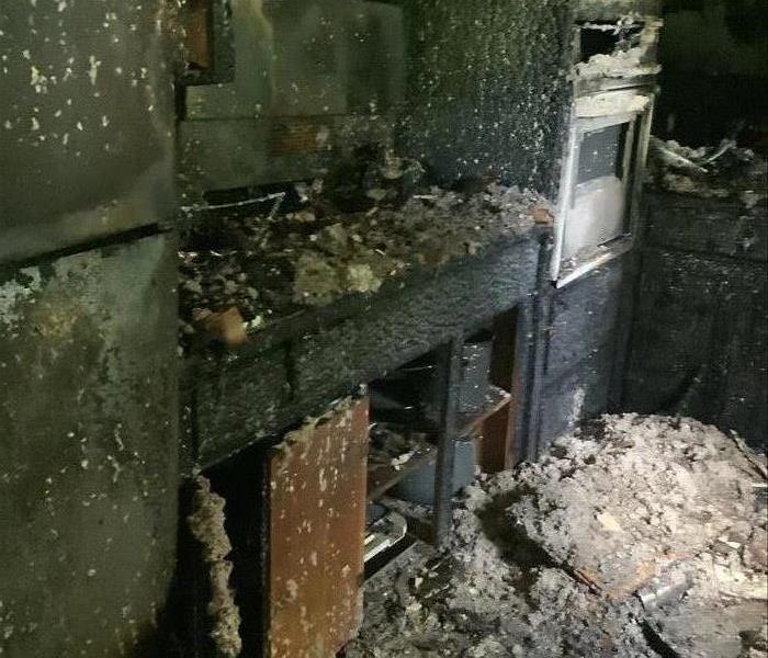 kitchen affected by fire