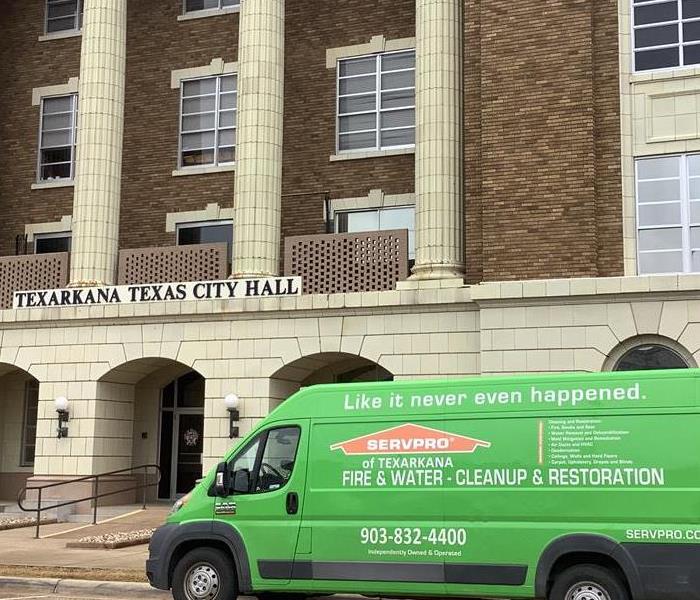 SERVPRO van at city hall